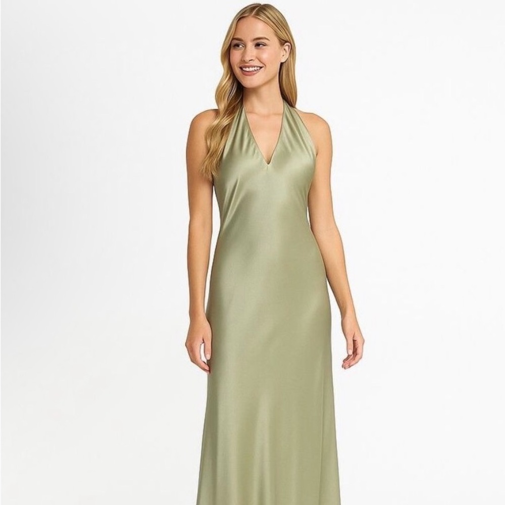 SHOW ME YOUR MUMU Jasmine Halter Green Maxi Dress Small